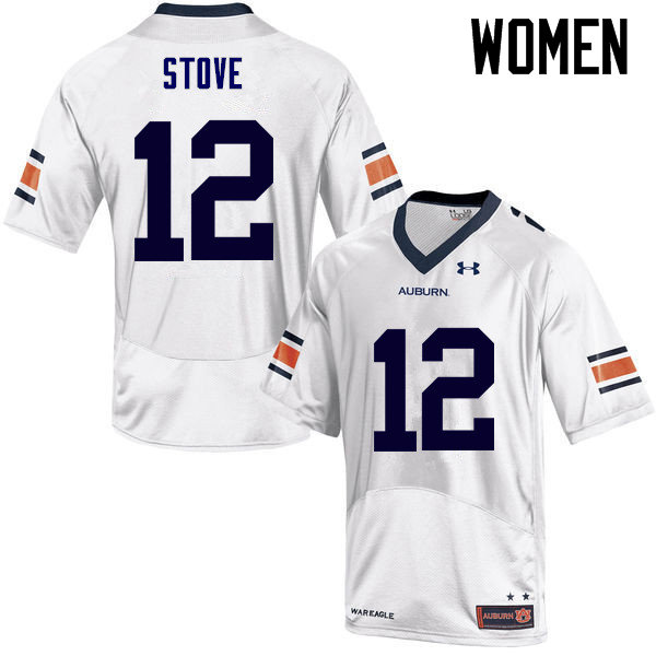 Auburn Tigers Women's Eli Stove #12 White Under Armour Stitched College NCAA Authentic Football Jersey PUJ8174BO
